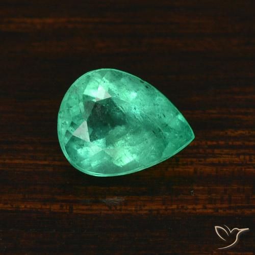 1.58ct Natural Verde Frio Esmeralda, Formato de pêra, SI-I1