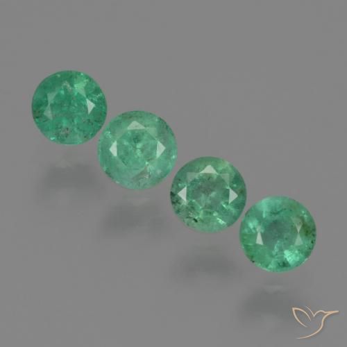 0.87ctw Natural verde pistache Esmeralda, Redondo, SI-I1