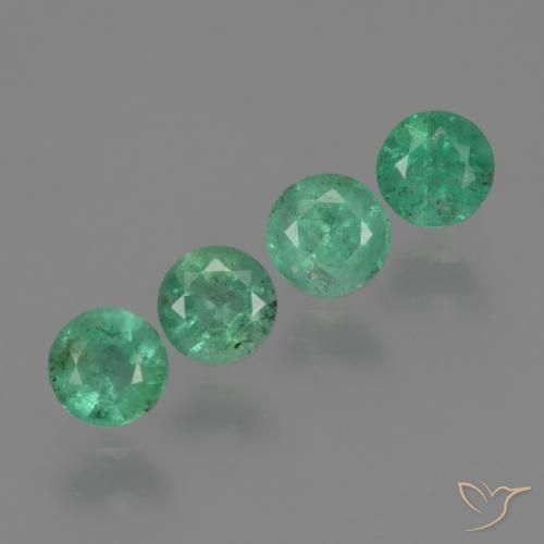 Pedras preciosas de Esmeralda verde pistache natural de 0.87 ct, Redondo, SI-I1