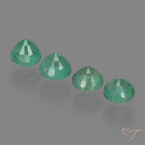 Pedras preciosas de Esmeralda verde pistache natural de 0.87 ct, Redondo, SI-I1