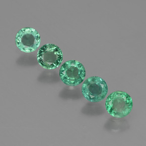 Pedras preciosas de esmeralda verde natural de  ct, corte redondo, VS-SI
