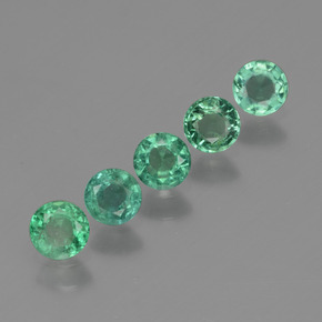 Pedras preciosas de esmeralda verde natural de  ct, corte redondo, VS-SI