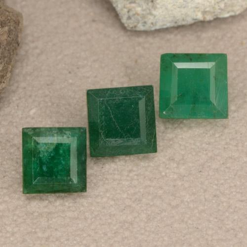 Pedras preciosas de Esmeralda Verde médio natural de 1.04 ct, Quadrado, VS-SI