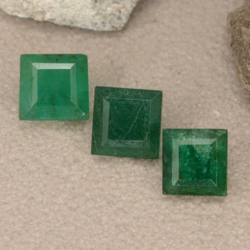 Pedras preciosas de Esmeralda Verde médio natural de 1.04 ct, Quadrado, VS-SI