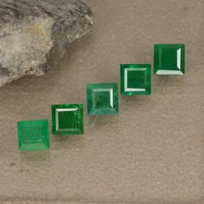 Pedras preciosas de Esmeralda Verde natural de 0.70 ct, Quadrado, SI