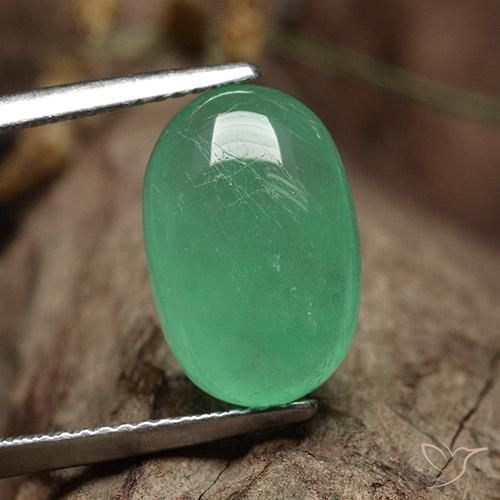 5.53ct Natural Luz verde Esmeralda, oval, Translúcido