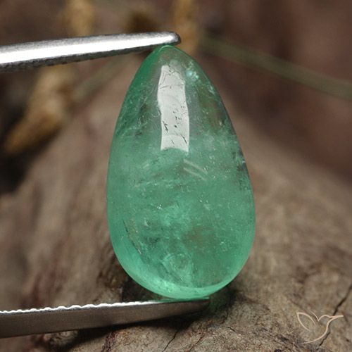 6.23ct Natural Luz verde Esmeralda, Formato de pêra, Translúcido