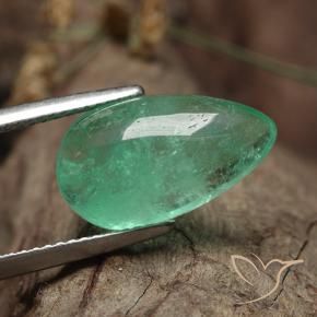 Esmeralda Luz verde Natural 6.23ct, Formato de pêra, Translúcido