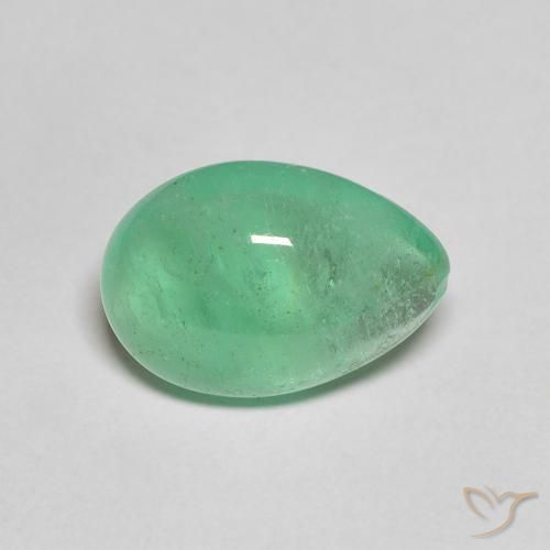 3.91ct Natural Luz verde Esmeralda, Formato de pêra, Translúcido