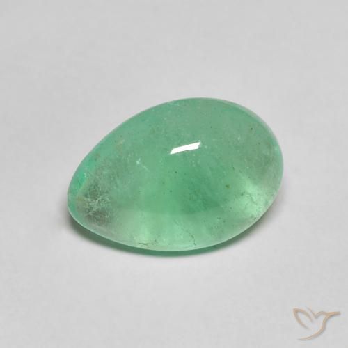 Esmeralda Luz verde Natural 3.91ct, Formato de pêra, Translúcido
