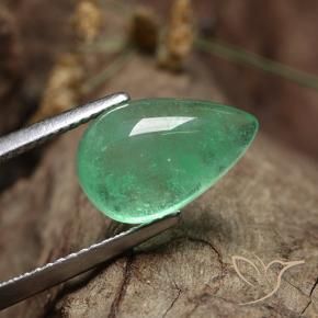 Esmeralda verde pistache Natural 4.31ct, Formato de pêra, Translúcido