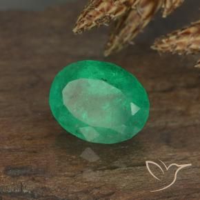 Esmeralda verde quente Natural 0.88ct, oval, VS-SI
