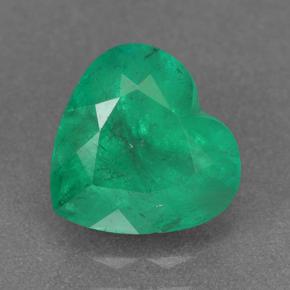 Esmeralda verde médio natural 2,13ct, formato de coração, VS-SI