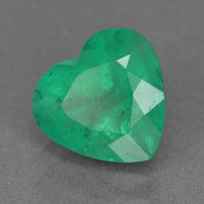 Esmeralda verde médio natural 2,13ct, formato de coração, VS-SI