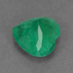 Esmeralda verde médio natural 2,13ct, formato de coração, VS-SI