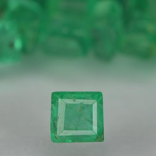 Pedras preciosas de esmeralda verde natural de 1,37 ct, quadrado, VS-SI