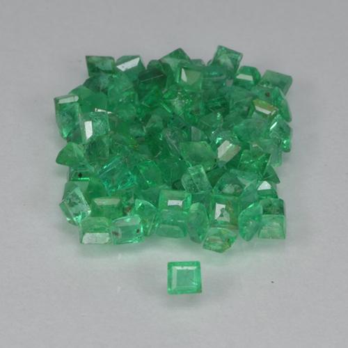Pedras preciosas de esmeralda verde natural de 1,37 ct, quadrado, VS-SI