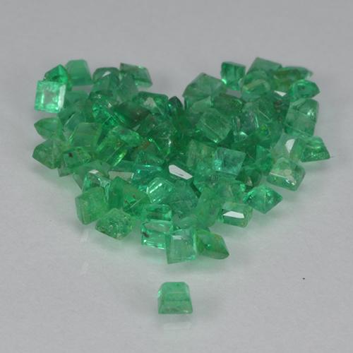 Pedras preciosas de esmeralda verde natural de 1,37 ct, quadrado, VS-SI