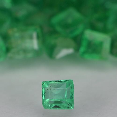 Pedras preciosas de esmeralda verde natural de 1,34 ct, quadrado, VS-SI