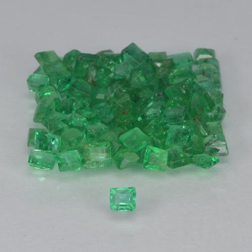 Pedras preciosas de esmeralda verde natural de 1,34 ct, quadrado, VS-SI