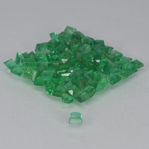 Pedras preciosas de esmeralda verde natural de 1,34 ct, quadrado, VS-SI