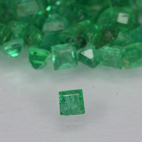 Pedras preciosas de esmeralda verde natural de 1,23 ct, quadrado, VS-SI