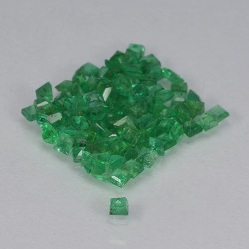 Pedras preciosas de esmeralda verde natural de 1,23 ct, quadrado, VS-SI