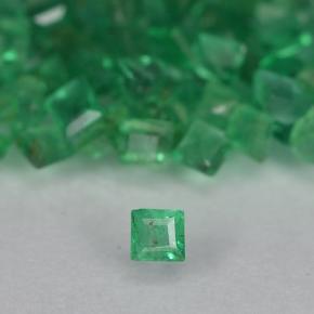 Pedras preciosas de esmeralda verde natural de 1,39 ct, quadrado, VS-SI