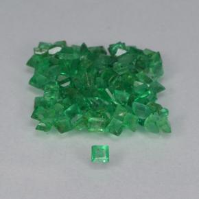 Pedras preciosas de esmeralda verde natural de 1,39 ct, quadrado, VS-SI