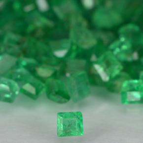 Pedras preciosas de esmeralda verde natural de 1,91 ct, quadrado, SI