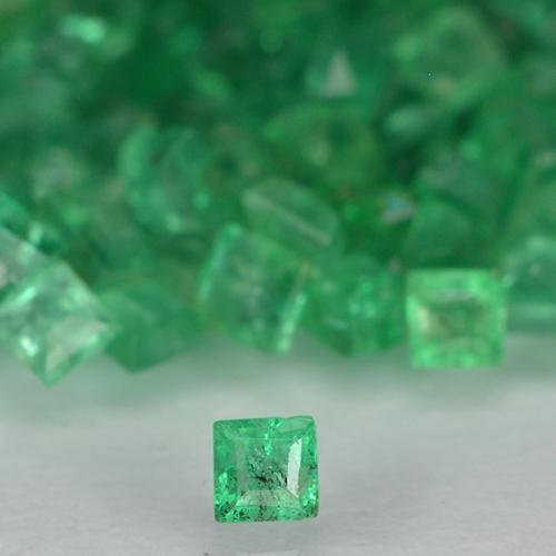 Pedras preciosas de esmeralda verde natural de 2,41 ct, quadrado, SI