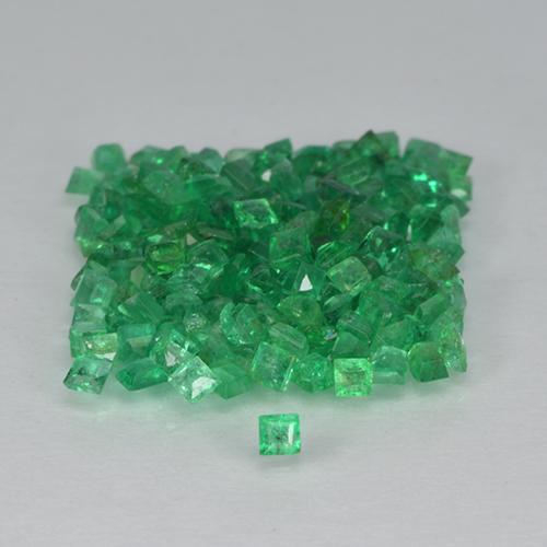Pedras preciosas de esmeralda verde natural de 2,41 ct, quadrado, SI