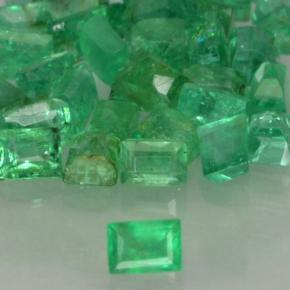 Pedras preciosas de esmeralda verde natural de 0,53 ct, baguete, SI