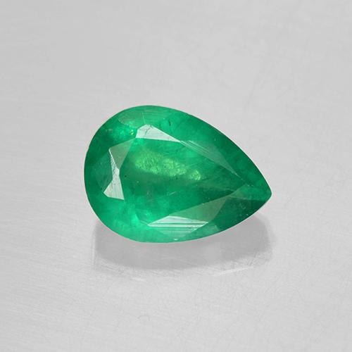Esmeralda verde natural 0,79ct, formato de pêra, SI
