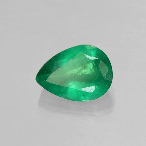 Esmeralda verde natural 0,79ct, formato de pêra, SI