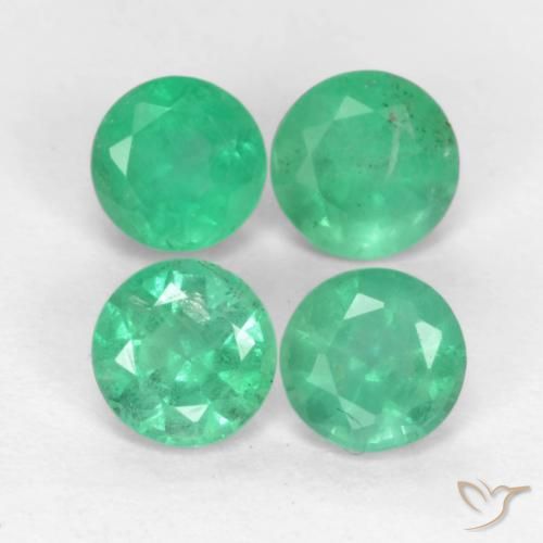 0.73ctw Natural Jade verde Esmeralda, Redondo, SI-I1