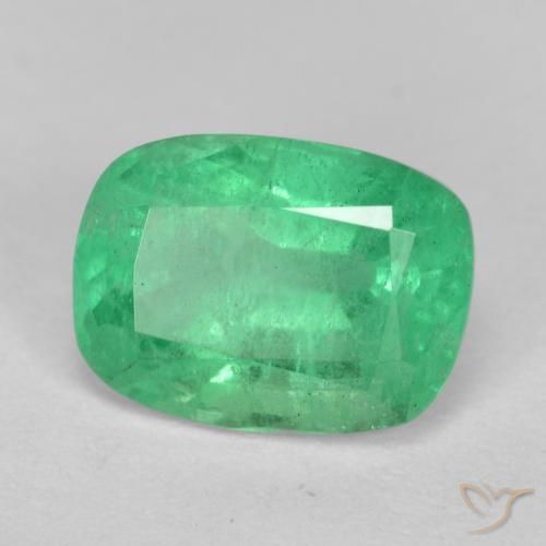 Esmeralda Luz verde Natural 2.17ct, Almofada, I1