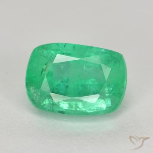 2.14ct Natural Verde claro Esmeralda, Almofada, I1