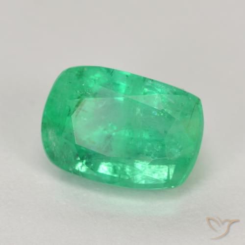 Esmeralda Verde claro Natural 2.14ct, Almofada, I1