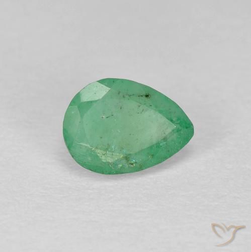 0.51ct Natural verde pistache Esmeralda, Formato de pêra, SI-I1