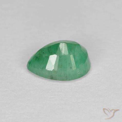 Esmeralda verde pistache Natural 0.51ct, Formato de pêra, SI-I1
