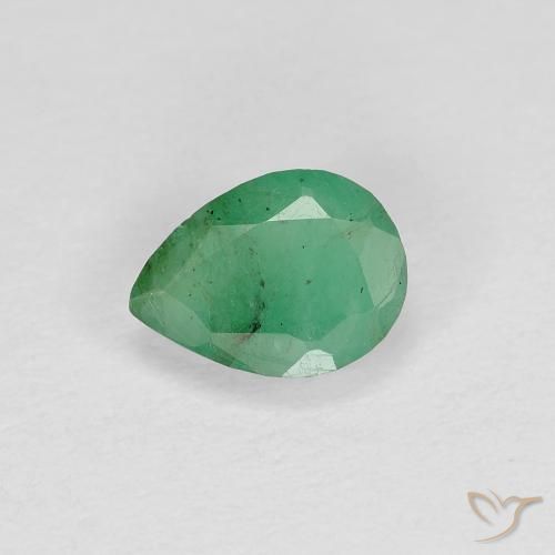 Esmeralda Verde claro médio Natural 0.46ct, Formato de pêra, SI-I1