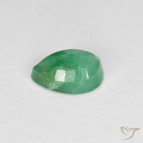 Esmeralda Verde claro médio Natural 0.46ct, Formato de pêra, SI-I1
