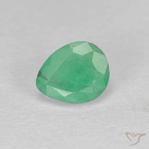 Esmeralda verde natural 0,47ct, formato de pêra, SI-I1