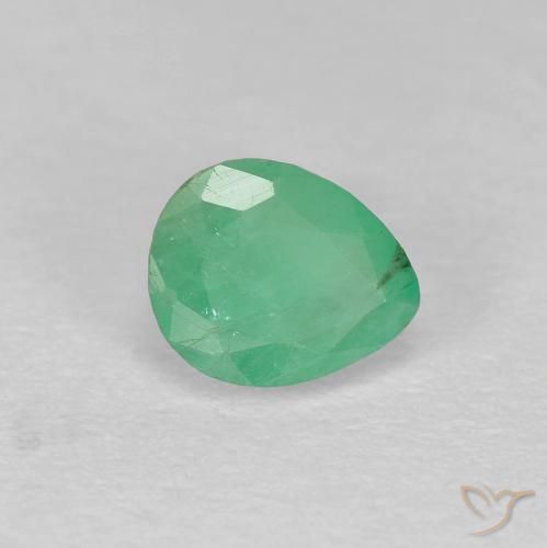 Esmeralda verde natural 0,47ct, formato de pêra, SI-I1