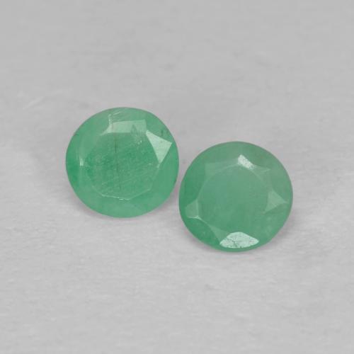 Pedras preciosas de Esmeralda verde pistache natural de 0.30 ct, Corte Redondo, SI
