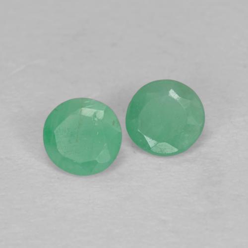 Pedras preciosas de Esmeralda verde pistache natural de 0.30 ct, Corte Redondo, SI