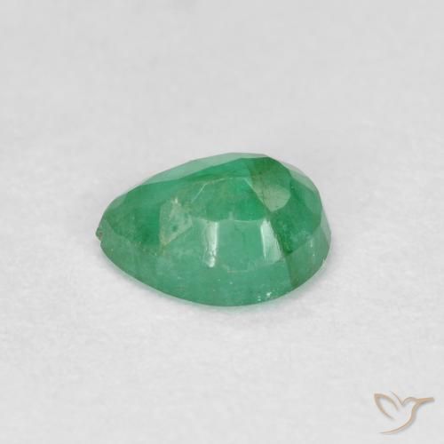 Esmeralda Verde claro médio Natural 0.41ct, Formato de pêra, SI-I1