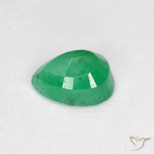 Esmeralda Luz verde Natural 0.44ct, Formato de pêra, SI-I1