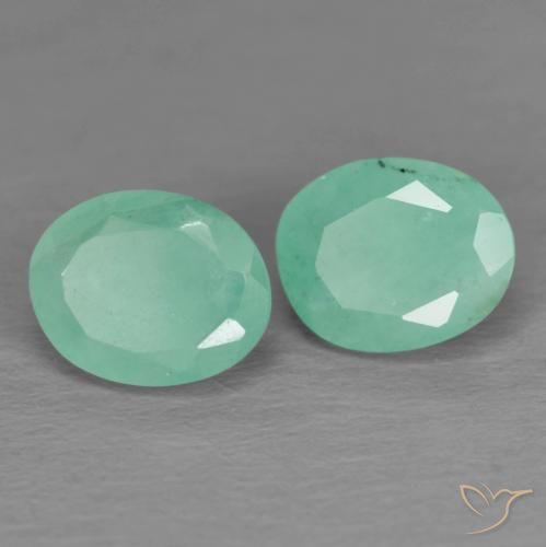 Pedras preciosas de esmeralda verde natural de 0,79 ct, corte oval, SI